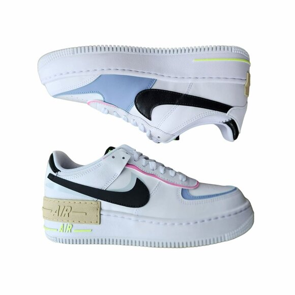 ❤️Nike Air Force 1 AF1 Shadow Sz 11 Women's Shoes White Blue Sneaker FJ0735-100 - Picture 3 of 12